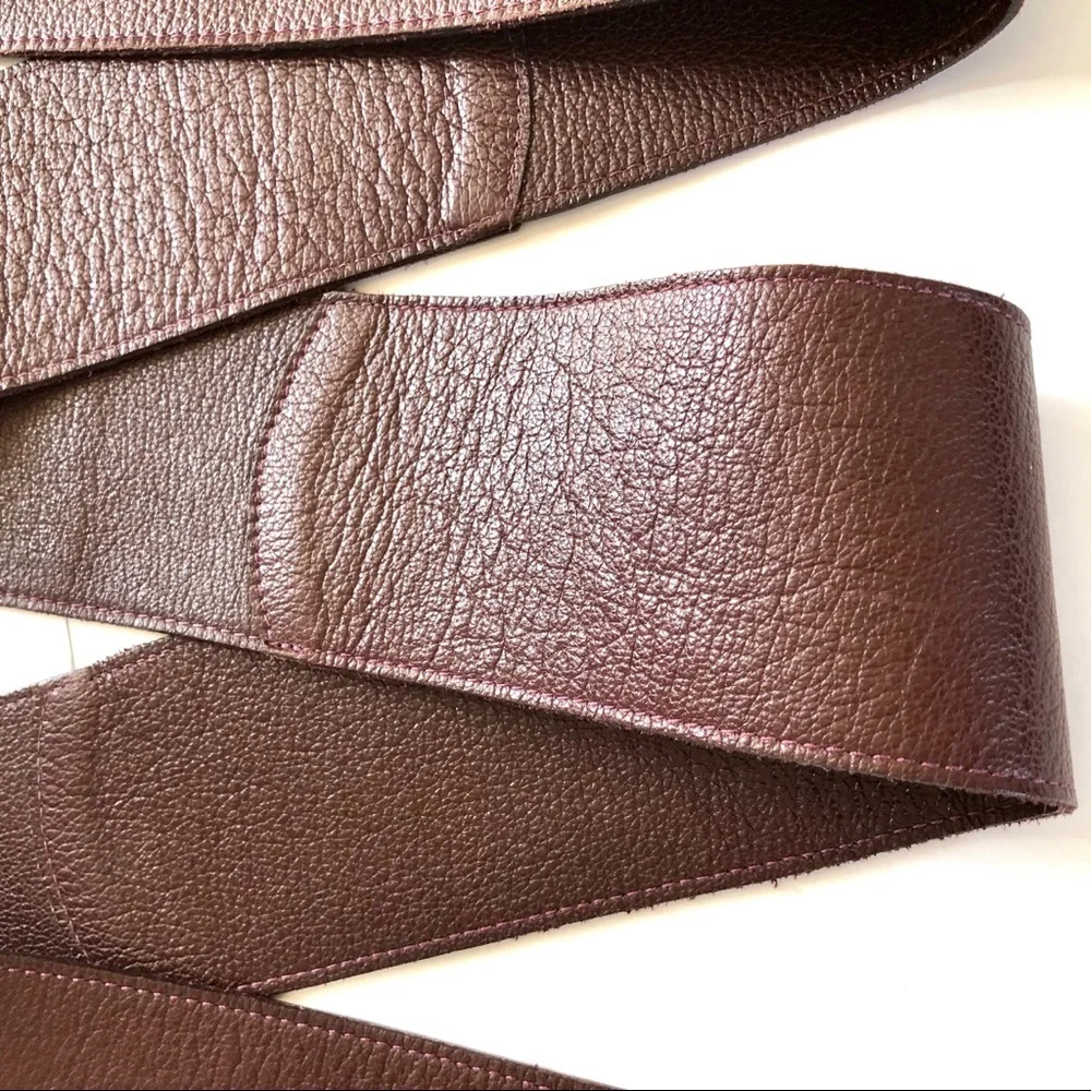 BROWN LEATHER LONG WRAPPING BELT